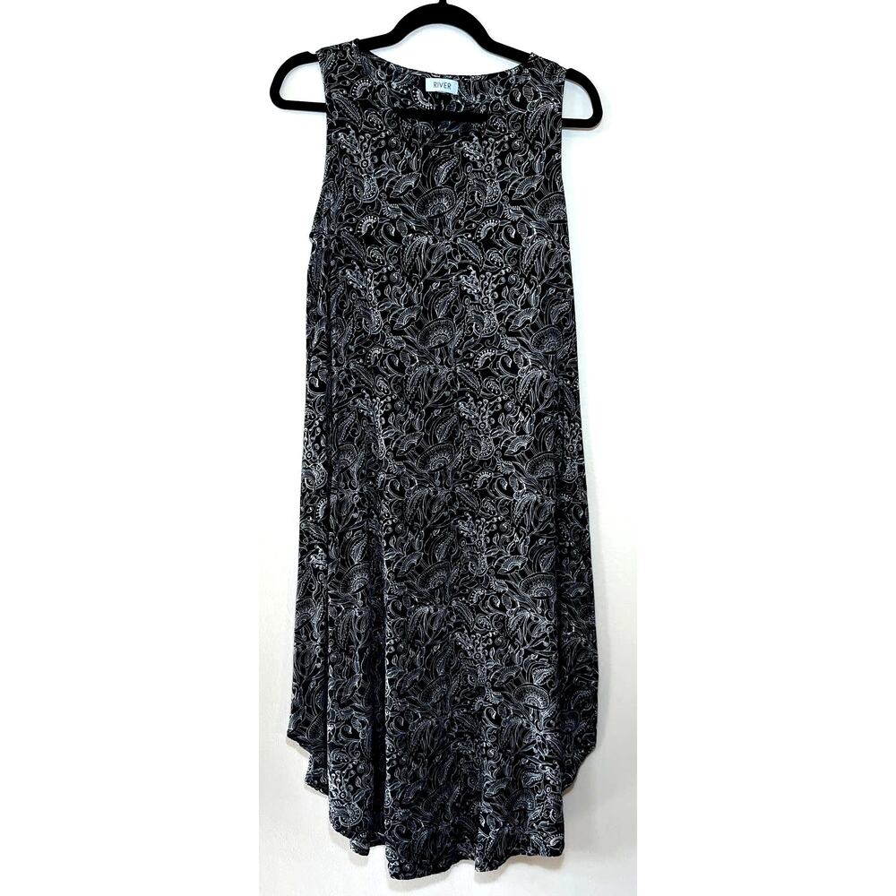 River Floral Pattern Midi Dress  Size S Laganlook Boho Hippie